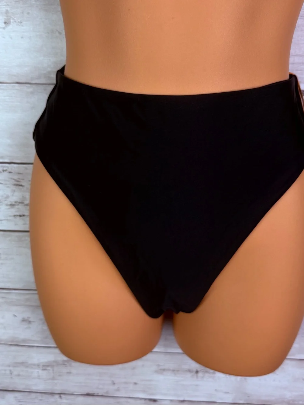 Quince Black Halter Bikini Set - Classic High Waist Swim Size small